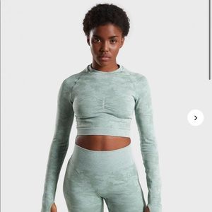 Gymshark Camo Seamless Long Sleeve Crop Top